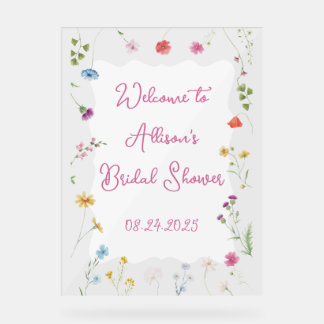 Love in Blue Bridal Shower Sign Acryl Bord