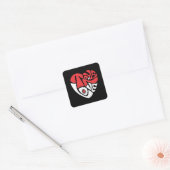  “Love in Bold Strokes” T-Shirt Vierkante Sticker (Envelop)