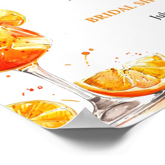 Love in First Spritz Vrijgezellenfeest Welcome Sig Poster (Hoek)