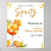 Love in First Spritz Vrijgezellenfeest Welcome Sig Poster (Voorkant)