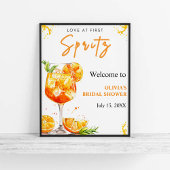 Love in First Spritz Vrijgezellenfeest Welcome Sig Poster