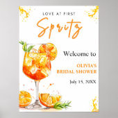 Love in First Spritz Vrijgezellenfeest Welcome Sig Poster (Voorkant)