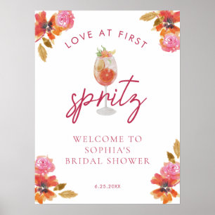 Love in First Spritz Vrijgezellenfeest Welcome Sig Poster