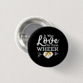 Love in First Wheak Guinee Pig Cavy Roddent Ronde Button 3,2 Cm (Voorkant /achterkant)