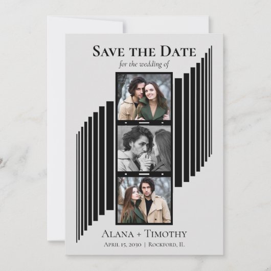 Love in Frames Modern Photo Save the Date (Voorkant)
