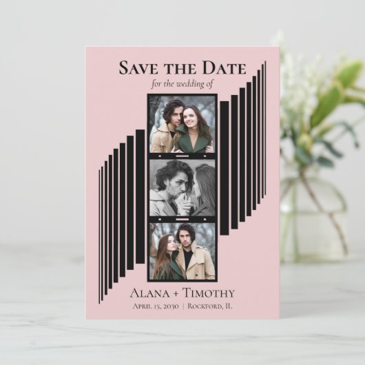 Love in Frames Modern Photo Save the Date (Staand voorkant)