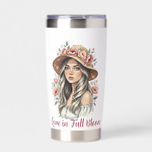 Love in Full Bloom Floral Watercolor Travel Mug