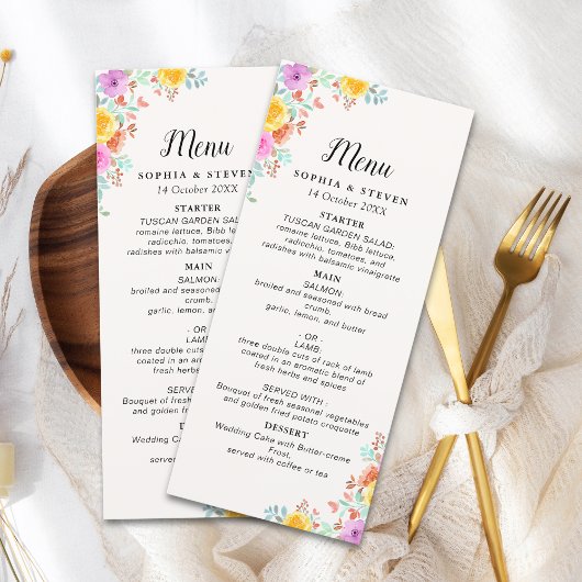 Love in Full Bloom – Springtime Wedding Programmakaart