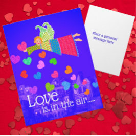 Love in in the Air Personalized Angel Hearts Kaart