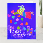 Love in in the Air Personalized Angel Hearts Kaart (Voorkant)