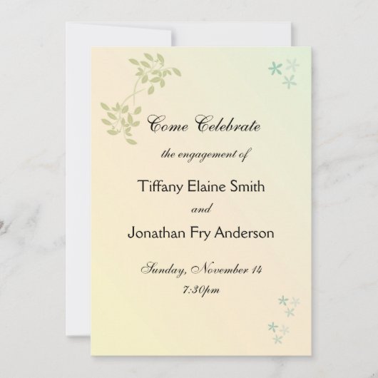 Love in Laurels Verloving Large Text Kaart (Voorkant)