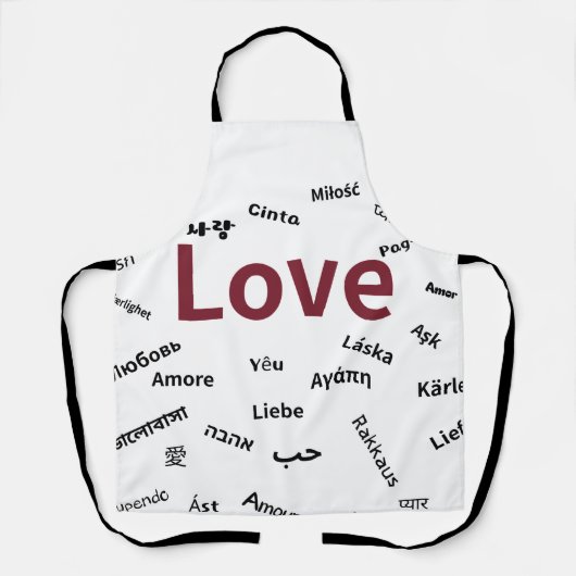 Love in Many Languages Apron Schort (Voorkant)