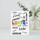 Love in many languages | LGBTQ+ Pride Postkarte Briefkaart (Staand voorkant)