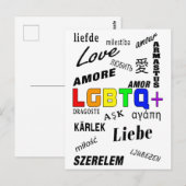 Love in many languages | LGBTQ+ Pride Postkarte Briefkaart (Voorkant / Achterkant)