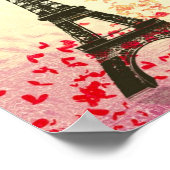 Love in Paris Eiffel Tower Poster (Hoek)