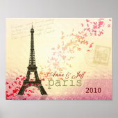 Love in Paris Eiffel Tower Poster (Voorkant)