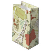 Love in Paris Pattern Klein Cadeauzakje (Achterkant Gekanteld)