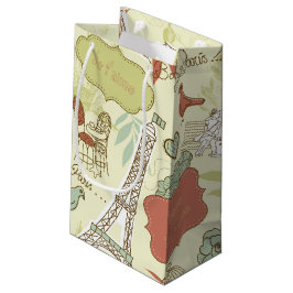 Love in Paris Pattern Klein Cadeauzakje