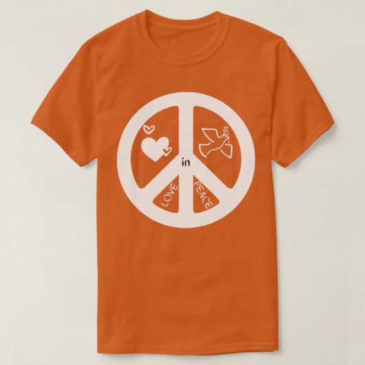 Love in Peace classic White T-shirt (Design voorkant)