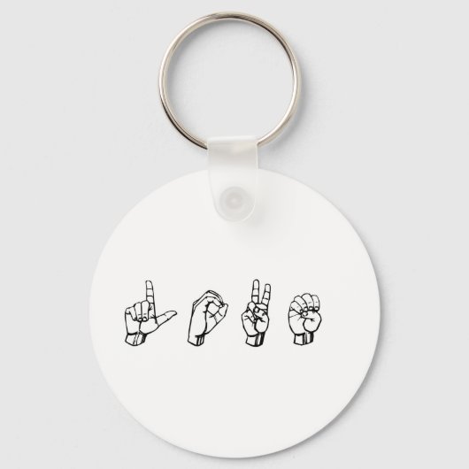 Love in Sign Language Sleutelhanger (Voorkant)