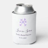 Love in Snow bridal shower purple snowflakes paste Blikjeskoeler (Blikje Voorkant)