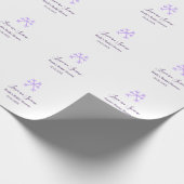 Love in Snow bridal shower purple snowflakes paste Cadeaupapier (Hoek)