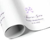 Love in Snow bridal shower purple snowflakes paste Cadeaupapier (Rol Hoek)