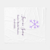 Love in Snow bridal shower purple snowflakes paste Fleece Deken (Voorkant (Horizontaal))