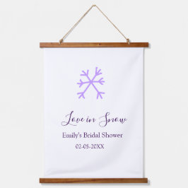 Love in Snow bridal shower purple snowflakes paste Hangend Wandkleed