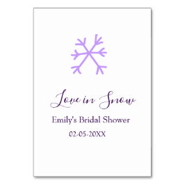 Love in Snow bridal shower purple snowflakes paste Kaart