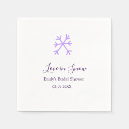 Love in Snow bridal shower purple snowflakes paste Servet