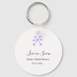 Love in Snow bridal shower purple snowflakes paste Sleutelhanger