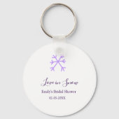 Love in Snow bridal shower purple snowflakes paste Sleutelhanger (Achterkant)