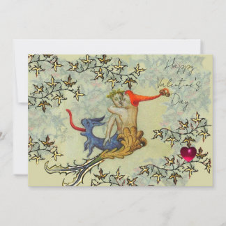 LOVE IN THE ABYSS Mermaid and Triton Valentine Day Feestdagenkaart