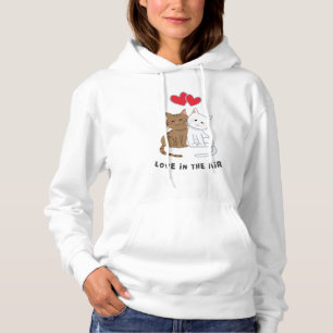 Love in the Air - Adabled and cut Cat Design Hoodie