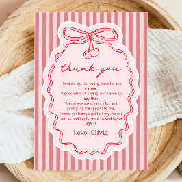 Love in the air Bow Bridal Shower Thank You Card Bedankkaart