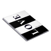 LOVE IN ZWART & WIT Chic Persoonlijk Notitieboek (Rechterzijde)