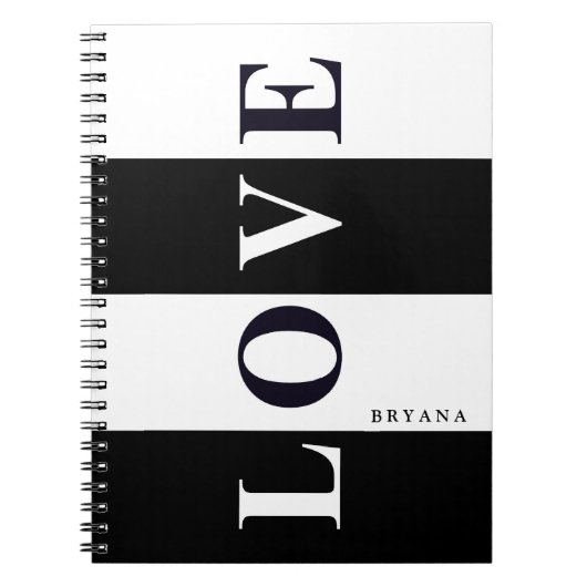 LOVE IN ZWART & WIT Chic Persoonlijk Notitieboek (Voorkant)