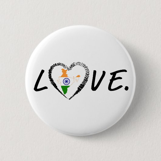 Love India Ronde Button 5,7 Cm (Voorkant)