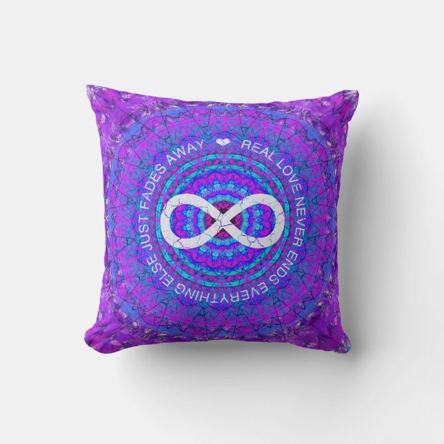 Love Infinity funky paarse mandala Kussen (Voorkant)