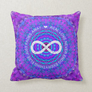 Love Infinity funky paarse mandala Kussen