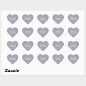 Love Infinity grijs stripe Hart Sticker (Vel)