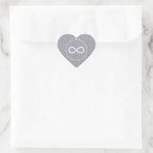 Love Infinity grijs stripe Hart Sticker (Tas)