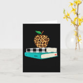Love Inspire Leopard Print Apple Leraar Grappig ca Kaart (Gele Bloem)