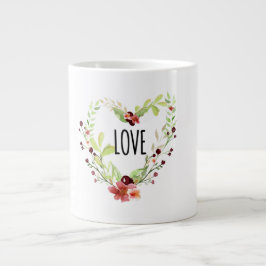 *~* LOVE INTENTIE EMOTO Floral HEART Grote Koffiekop