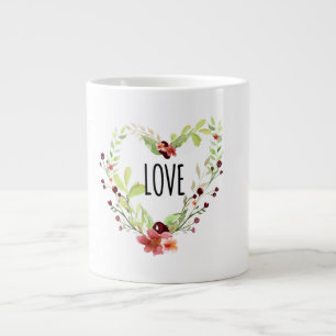 *~* LOVE INTENTIE EMOTO Floral HEART Grote Koffiekop