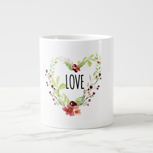 *~* LOVE INTENTIE EMOTO Floral HEART Grote Koffiekop (Voorkant)