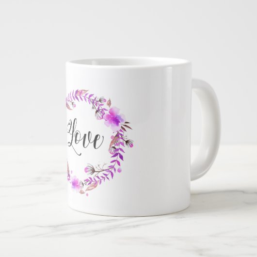 *~* LOVE INTENTIE EMOTO Floral Wreate Grote Koffiekop (Voorkant rechts)