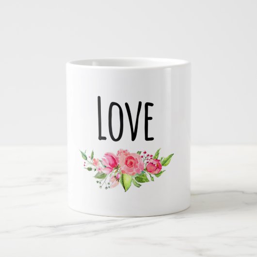 *~* LOVE INTENTIE EMOTO Flower Bouquet Grote Koffiekop (Voorkant)