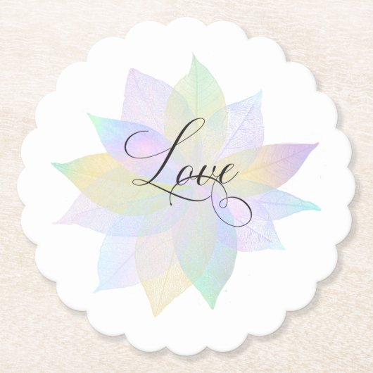*~* LOVE INTENTIE ONDERZETTER EMOTO Pastel Leaves (Voorkant)